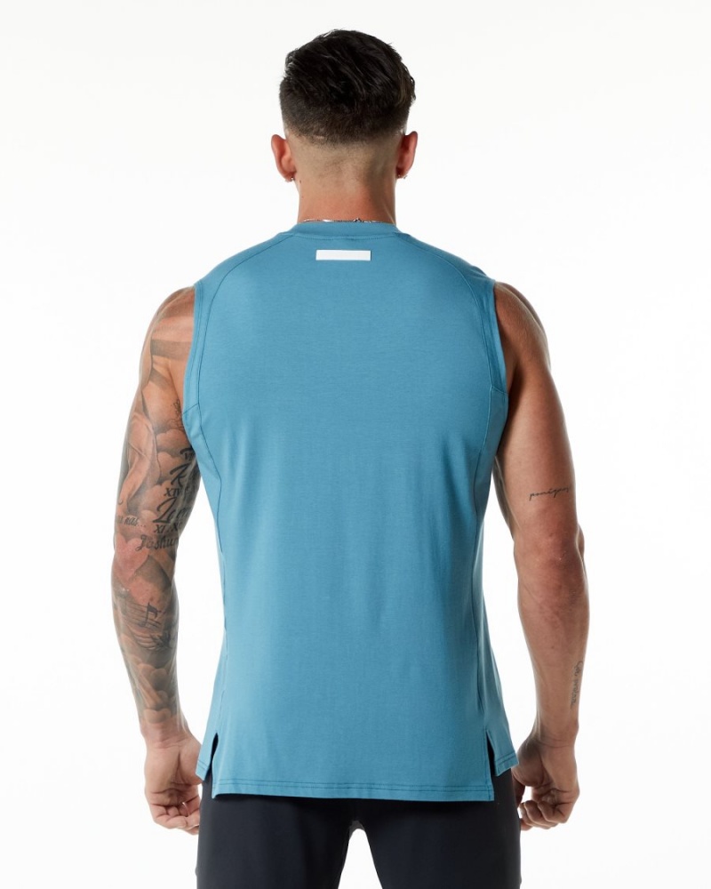 Alphalete Evo Tank Singlet Herre Blå | RCNBQD-315