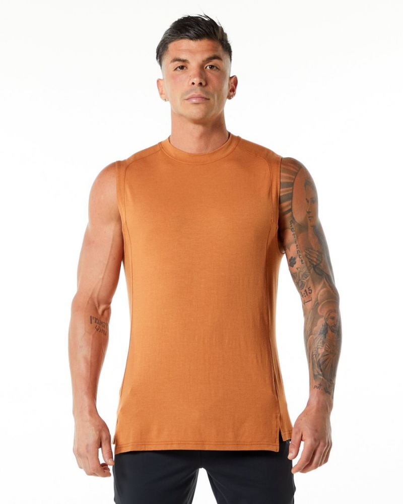 Alphalete Evo Tank Singlet Herre Camel | XUMJLS-968