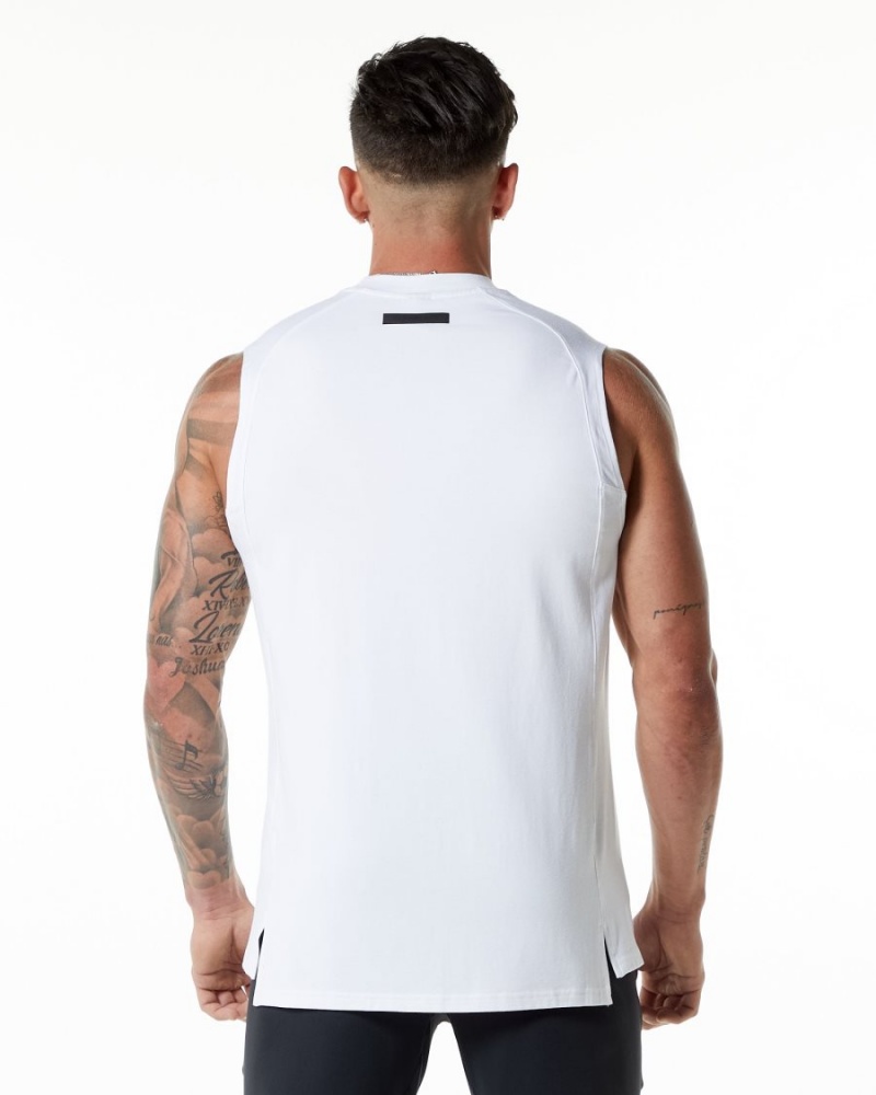 Alphalete Evo Tank Singlet Herre Hvite | RMTOUC-210