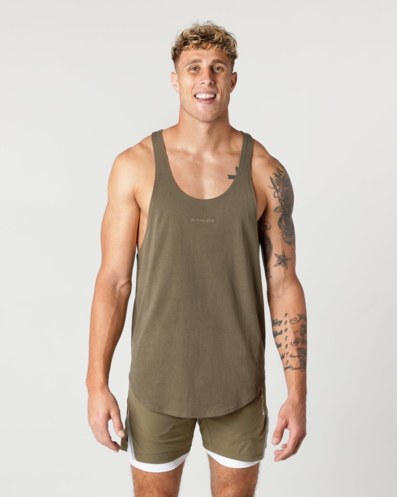 Alphalete Heavy Bomull Core Stringer Stringers Herre Oak | CEZDAU-539