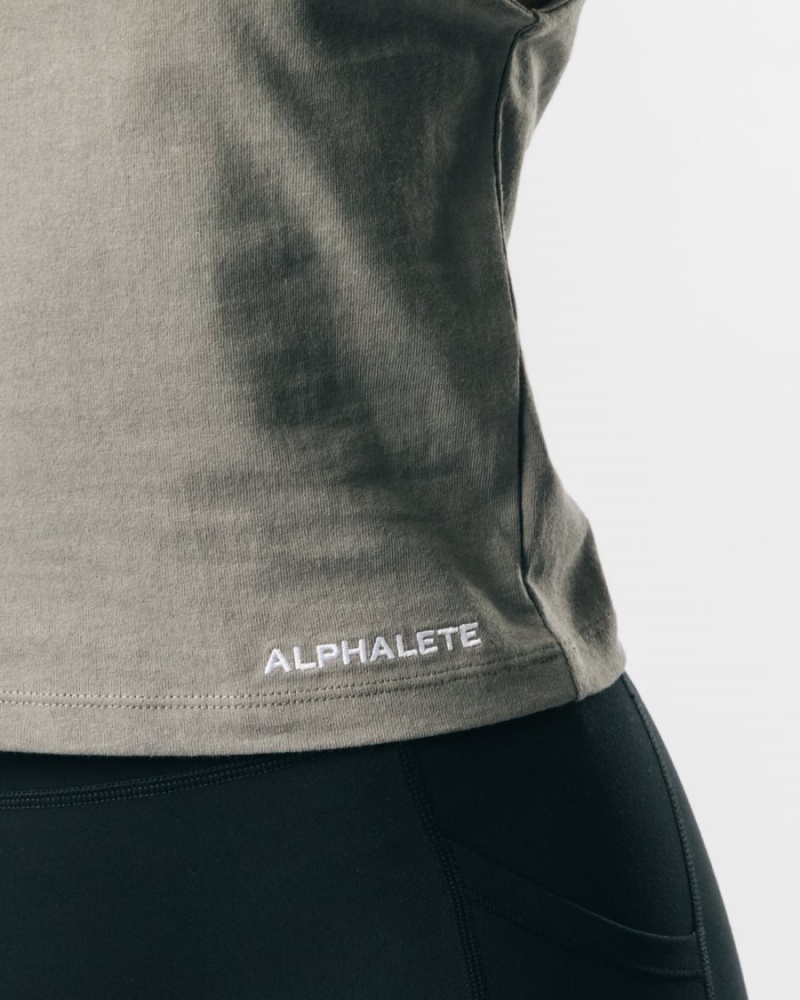 Alphalete Heavy Bomull Cutoff Tank Top Dame Concrete | SHOBDE-321