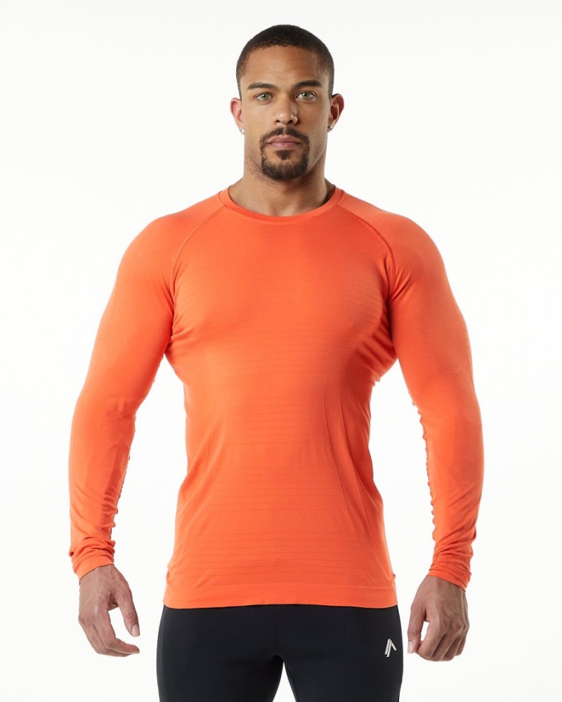 Alphalete Hero Long Sleeve Tee Skjorte Herre Faded Strawberry | LUBCWZ-895