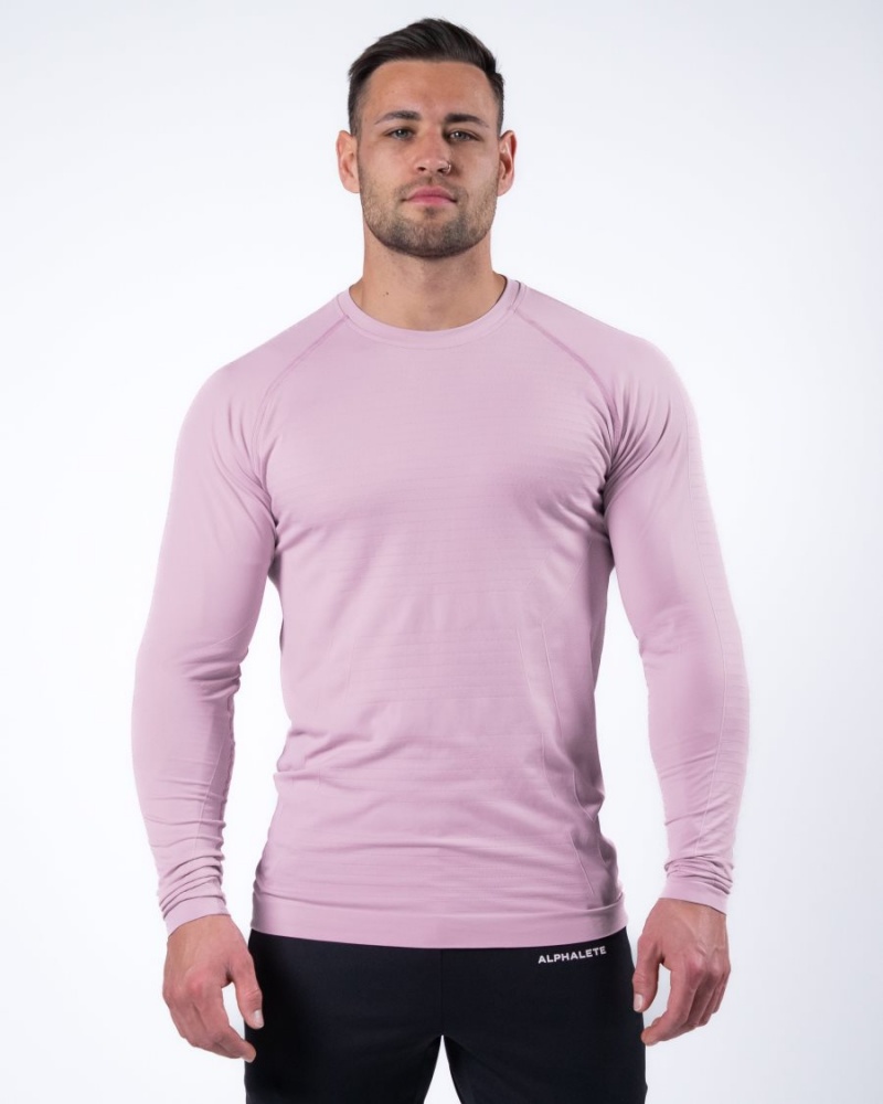 Alphalete Hero Long Sleeve Tee Skjorte Herre Bloom | MCGTHY-865