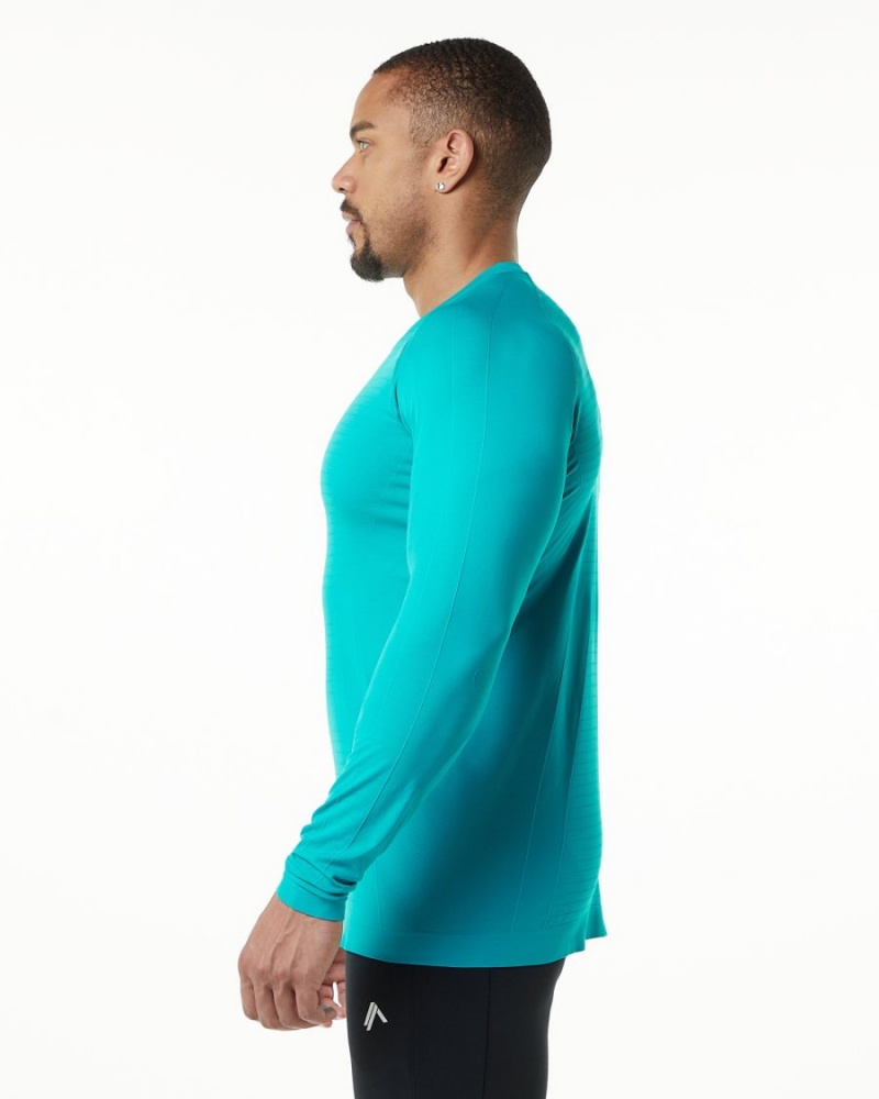 Alphalete Hero Long Sleeve Tee Skjorte Herre Ocean | ESFPXT-841