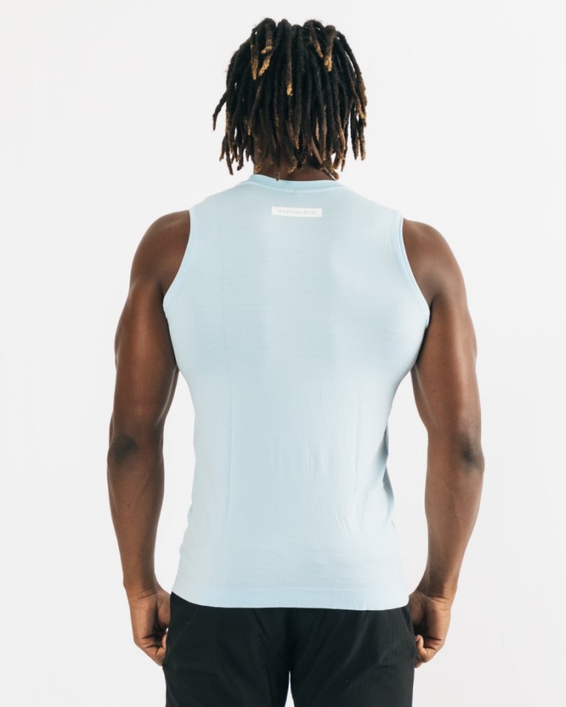 Alphalete Hero Tank Singlet Herre Blå | XWGYUN-867