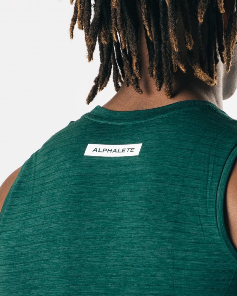 Alphalete Hero Tank Singlet Herre Darkest Pine | TSHCDF-496