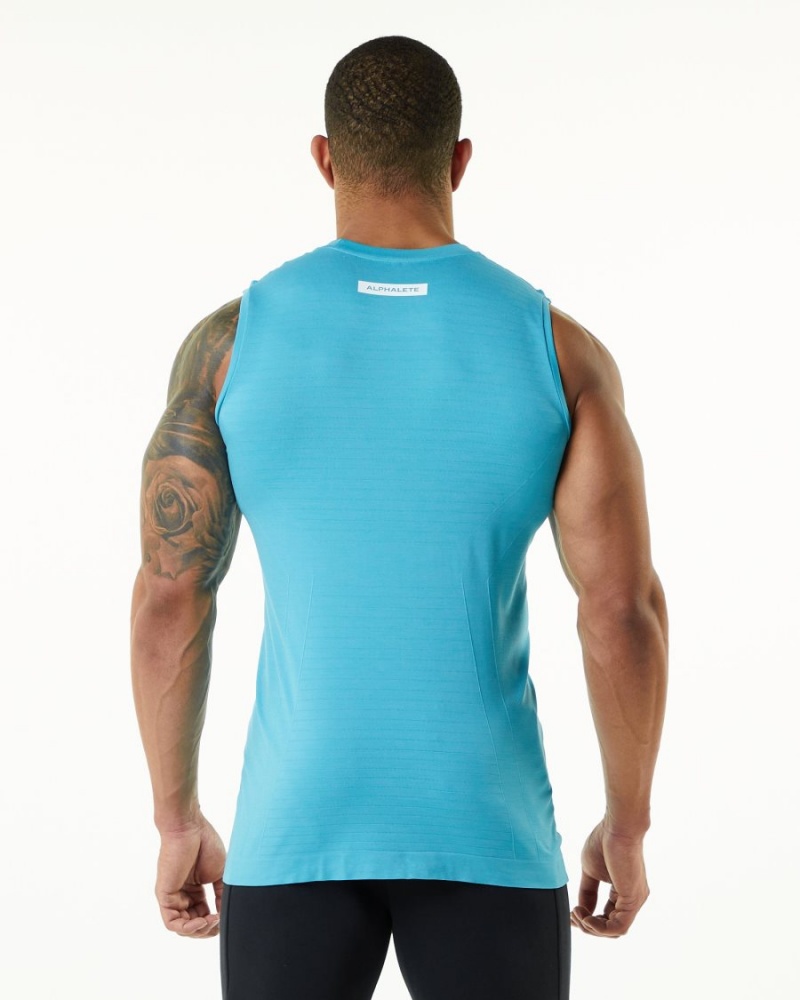 Alphalete Hero Tank Singlet Herre Faded Ocean | PAUOGY-935