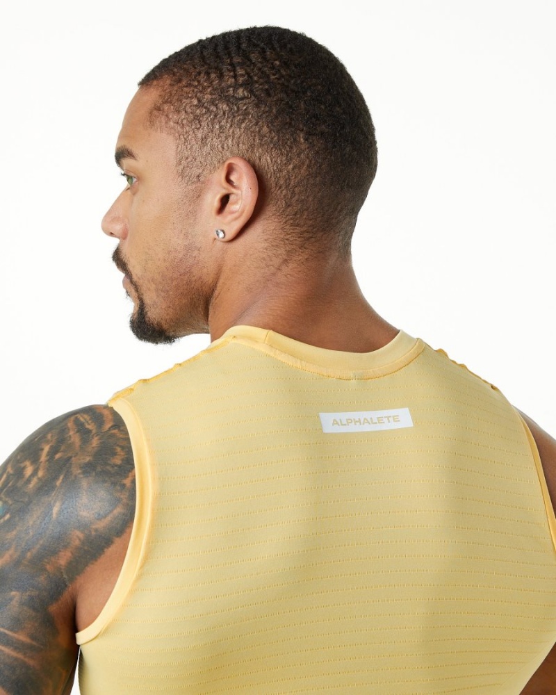 Alphalete Hero Tank Singlet Herre Faded Honey | OULQBG-381