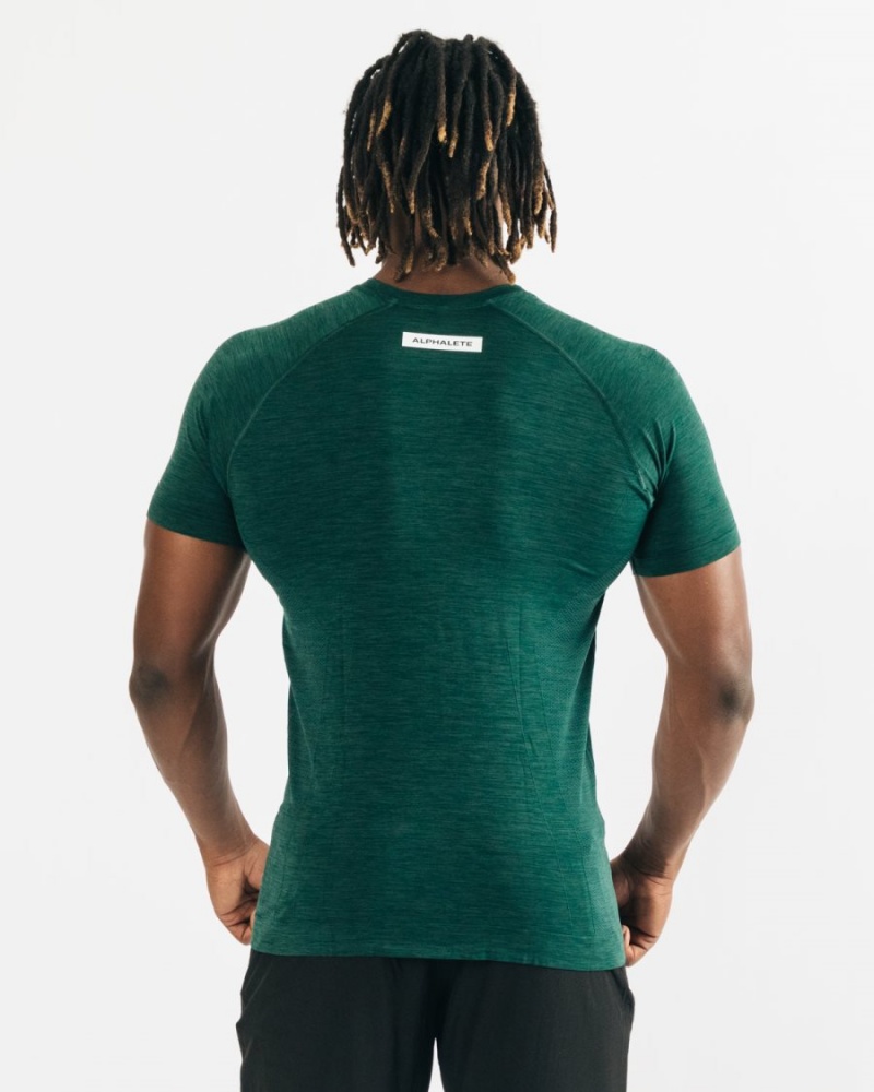 Alphalete Hero Tee Skjorte Herre Darkest Pine | GXAHYL-142