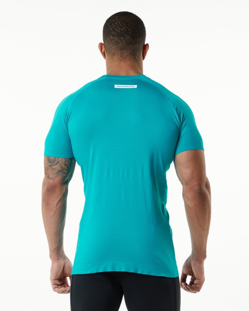 Alphalete Hero Tee Skjorte Herre Ocean | KWVALQ-683