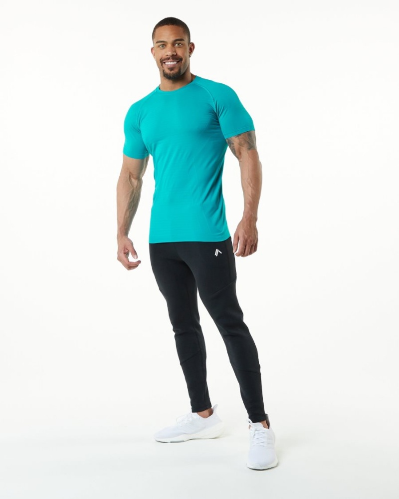 Alphalete Hero Tee Skjorte Herre Ocean | KWVALQ-683