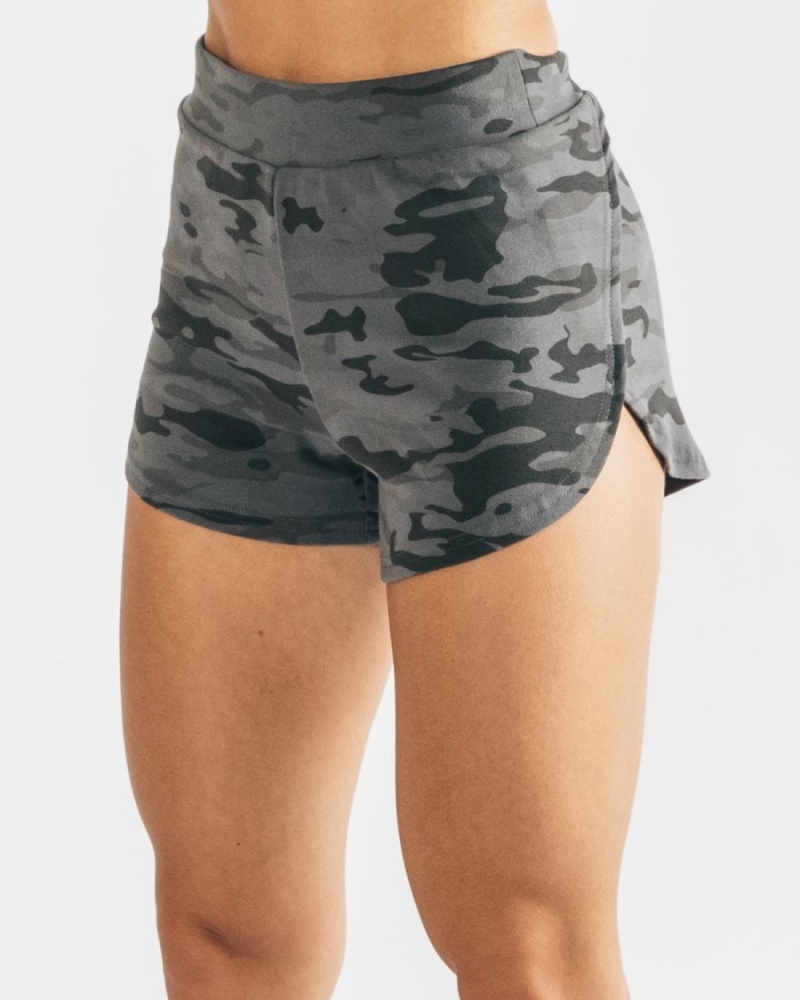 Alphalete Identity Cozy Kort Shorts Dame Camouflage | JGWVHU-073