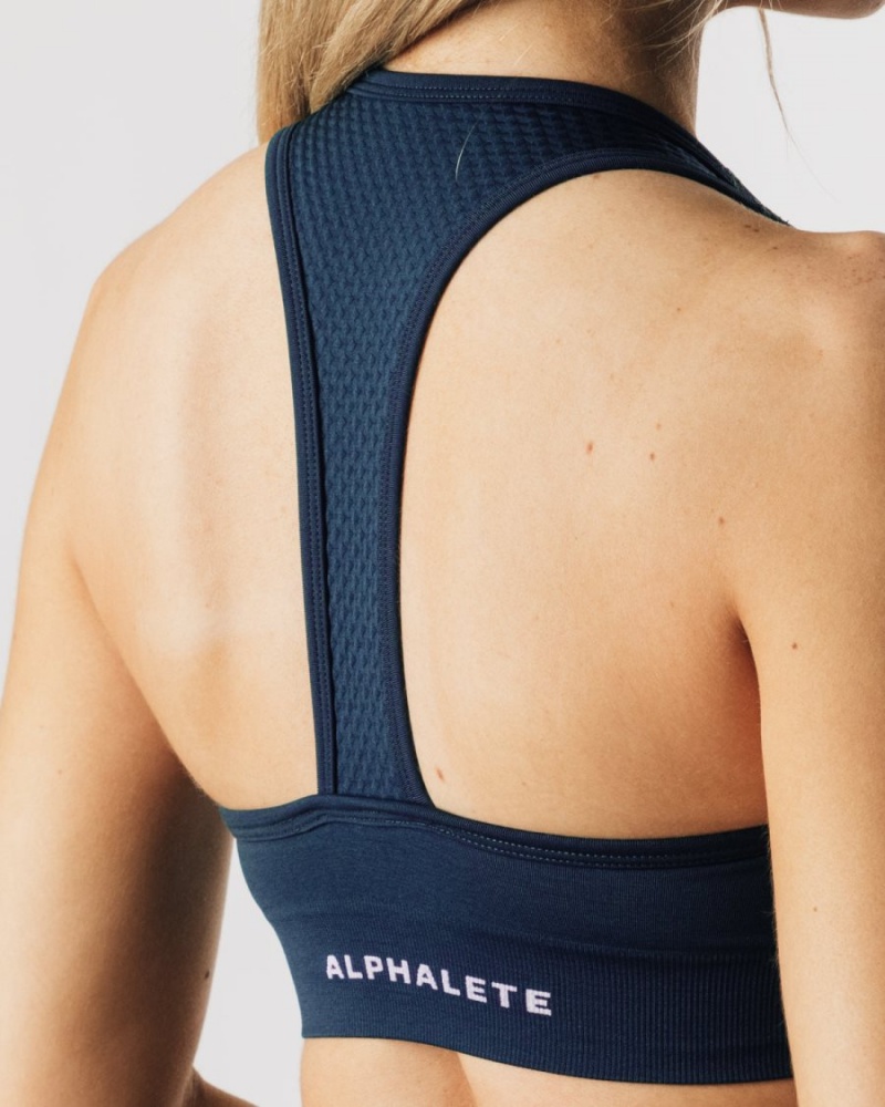 Alphalete Impact Bra Sports BH Dame Blå | HFDJOW-741