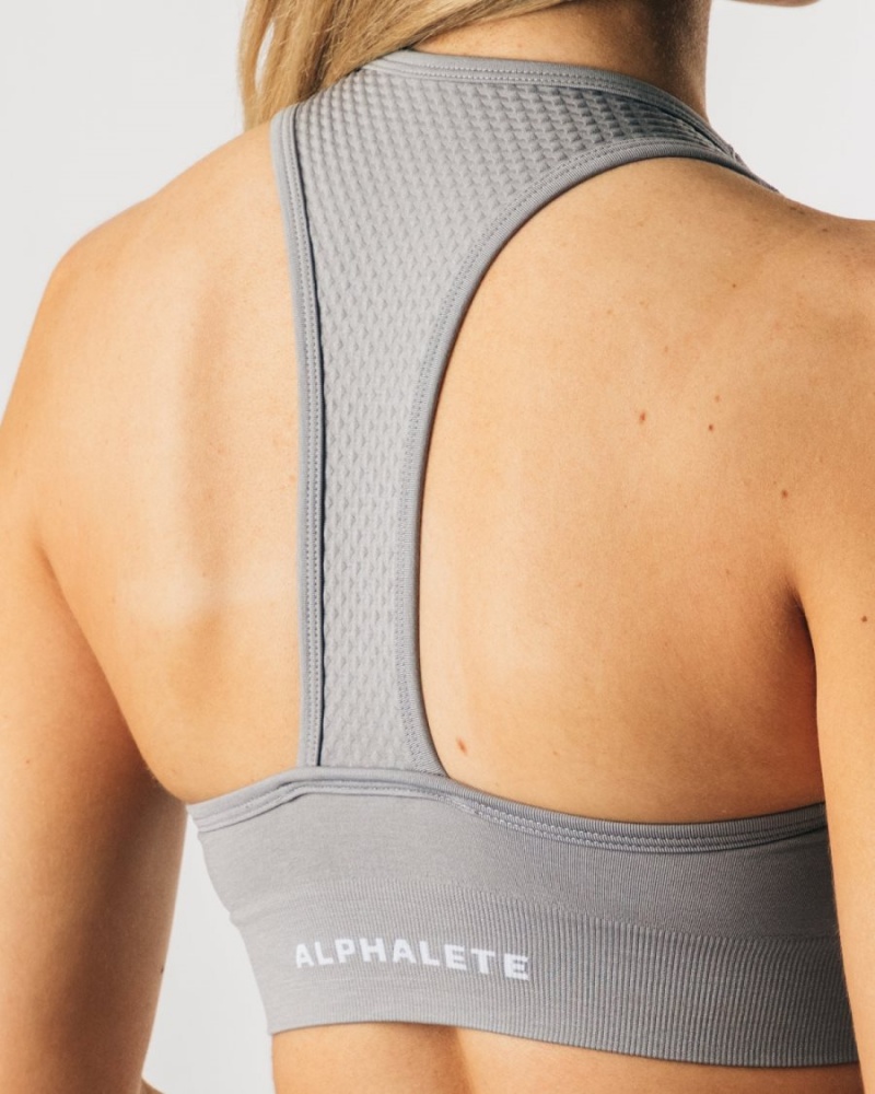 Alphalete Impact Bra Sports BH Dame Grå | ISUTAB-046