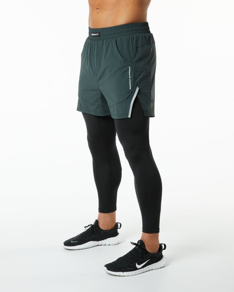 Alphalete Infinity 2-in-1 Speed Kort 5.5" Shorts Herre Grønn | NZRBSU-815