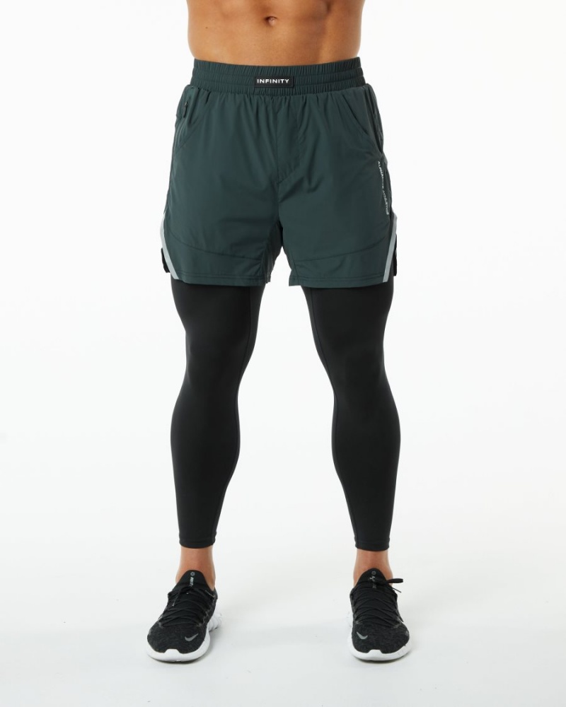 Alphalete Infinity 2-in-1 Speed Kort 5.5" Shorts Herre Grønn | NZRBSU-815