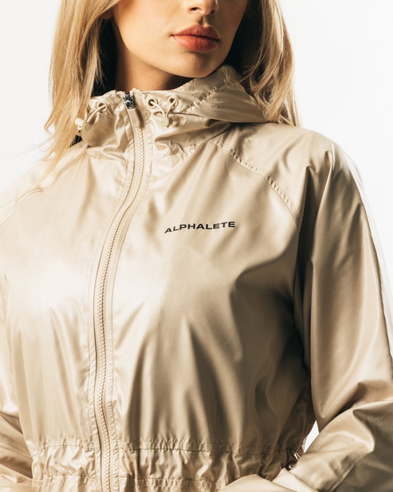 Alphalete Infinity Explorer Jacket Jakker Dame Tan | MVZUGI-907