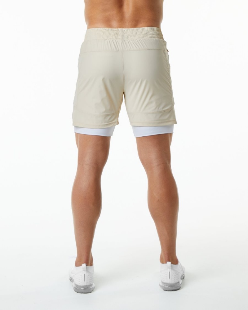 Alphalete Infinity Speed Kort 5.5" Shorts Herre Vanilla | IEVXHN-508