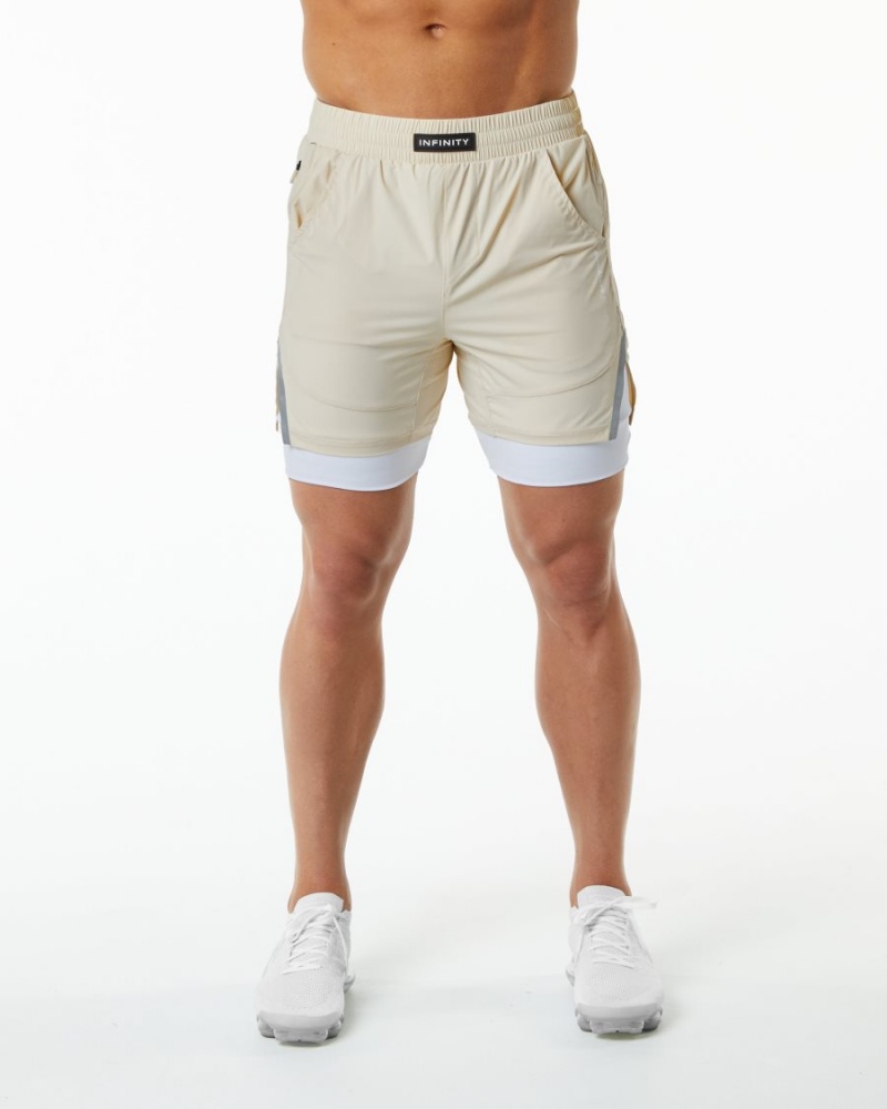 Alphalete Infinity Speed Kort 5.5" Shorts Herre Vanilla | IEVXHN-508