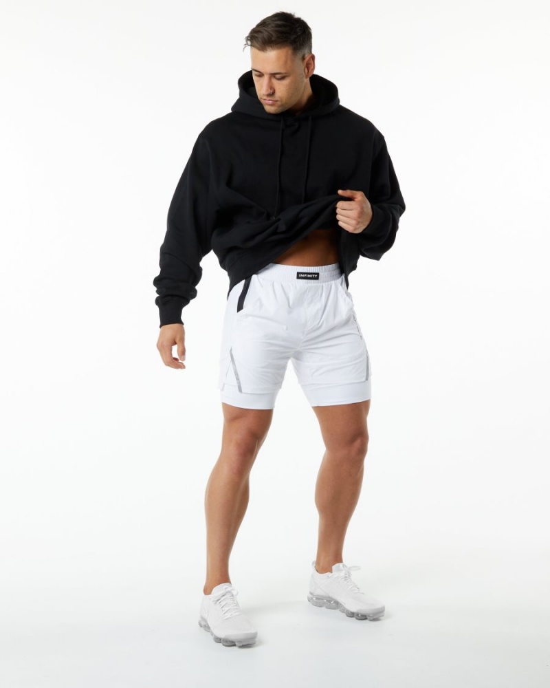 Alphalete Infinity Speed Kort 5.5" Shorts Herre Hvite | KBIODW-150