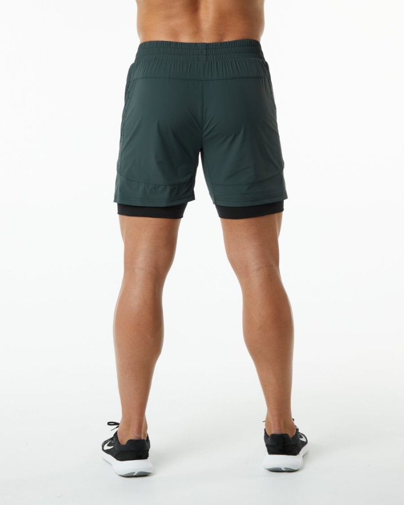 Alphalete Infinity Speed Kort 5.5" Shorts Herre Grønn | XHDUFJ-378