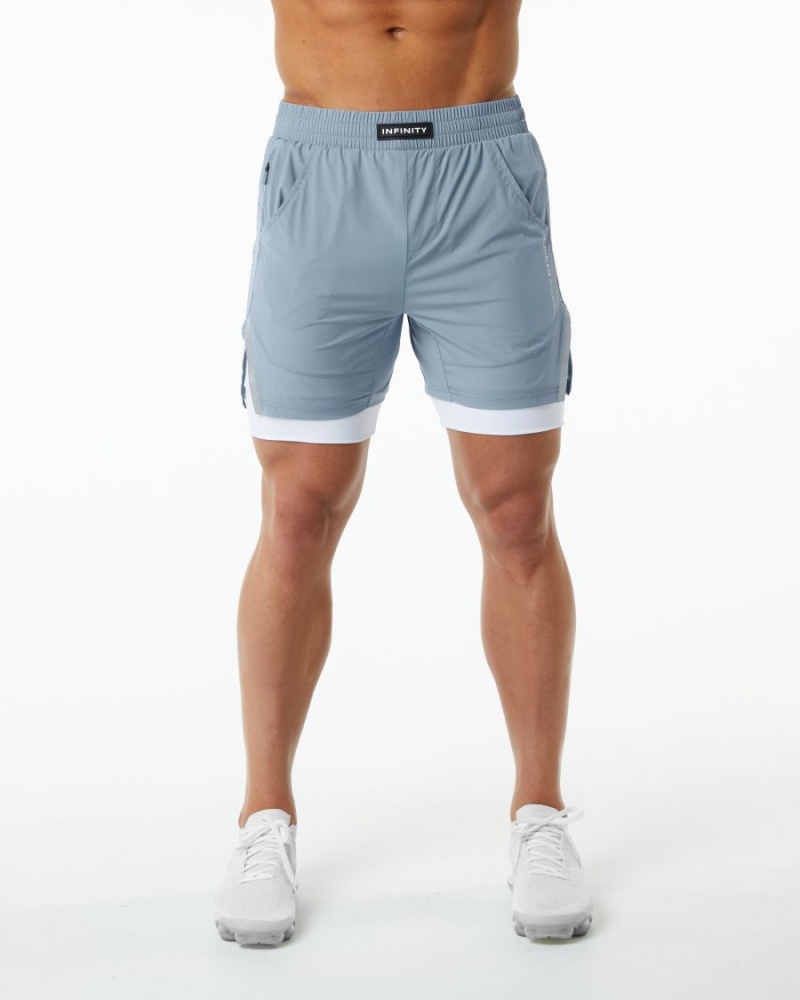 Alphalete Infinity Speed Kort 5.5" Shorts Herre Blå | VUXWKO-543