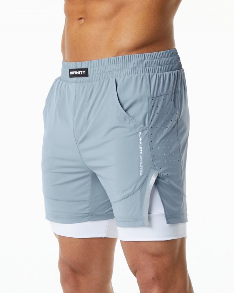 Alphalete Infinity Speed Kort 5.5" Shorts Herre Blå | VUXWKO-543