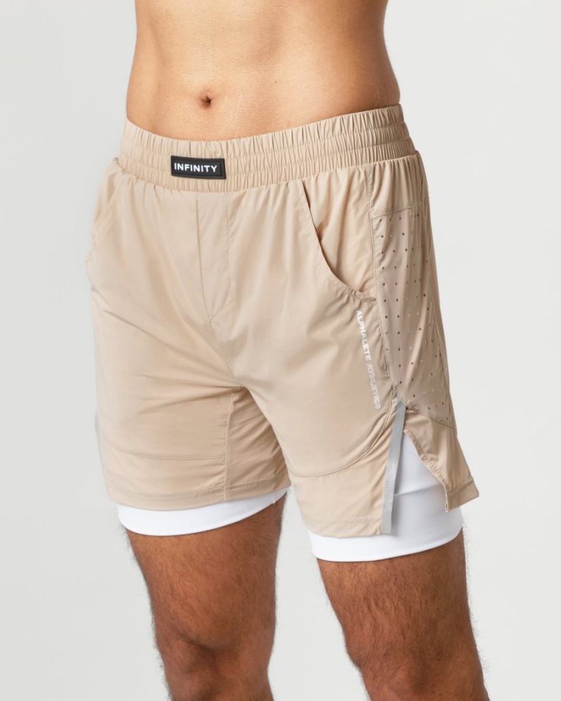 Alphalete Infinity Speed Kort 5.5" Shorts Herre Linen | KZJUGA-085