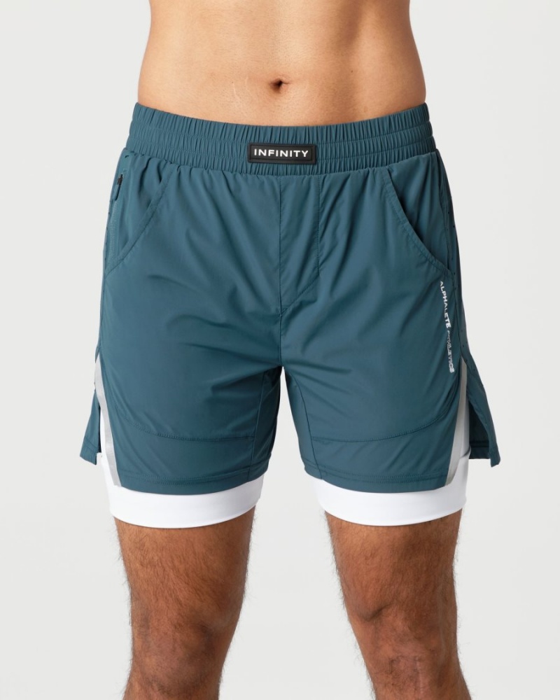 Alphalete Infinity Speed Kort 5.5" Shorts Herre Ocean | RFDYWV-986