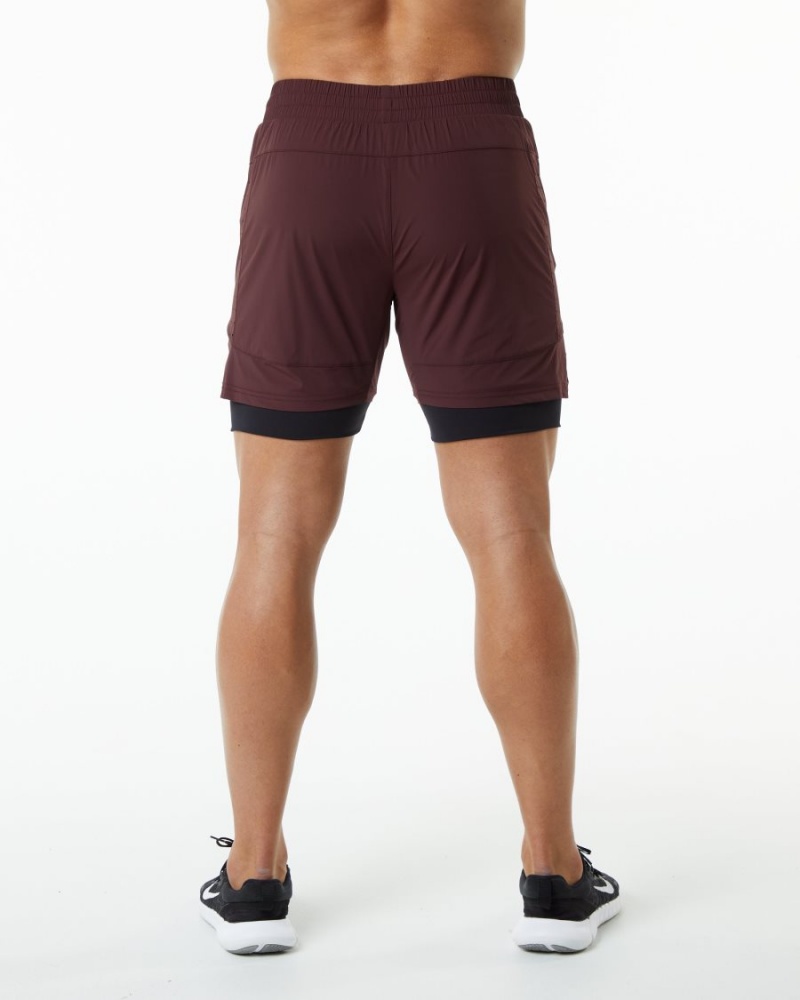 Alphalete Infinity Speed Kort 5.5" Shorts Herre Burgunder | NAVYMW-704