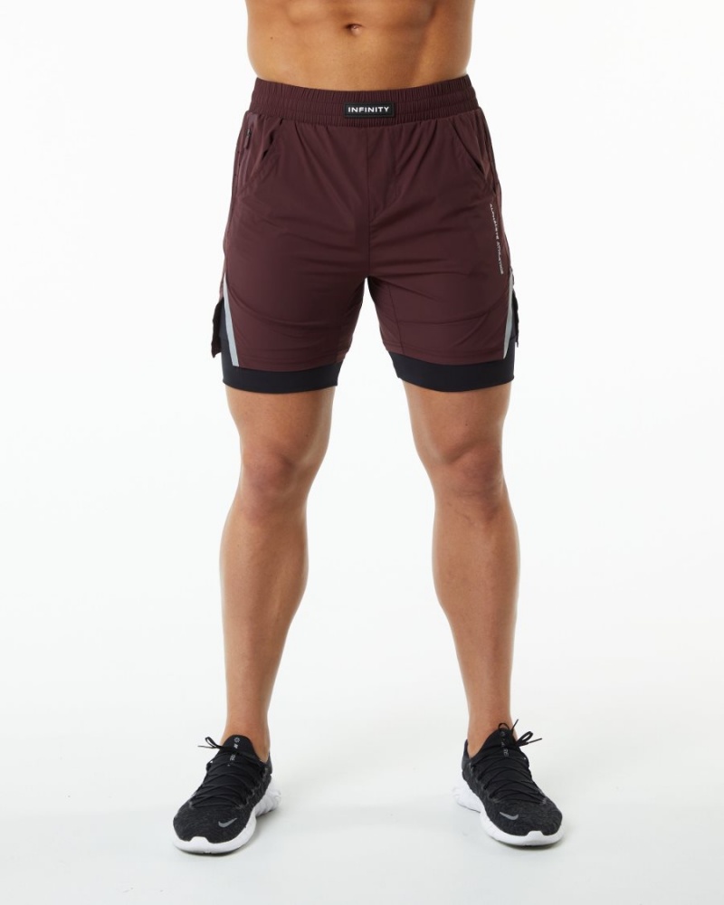 Alphalete Infinity Speed Kort 5.5" Shorts Herre Burgunder | NAVYMW-704