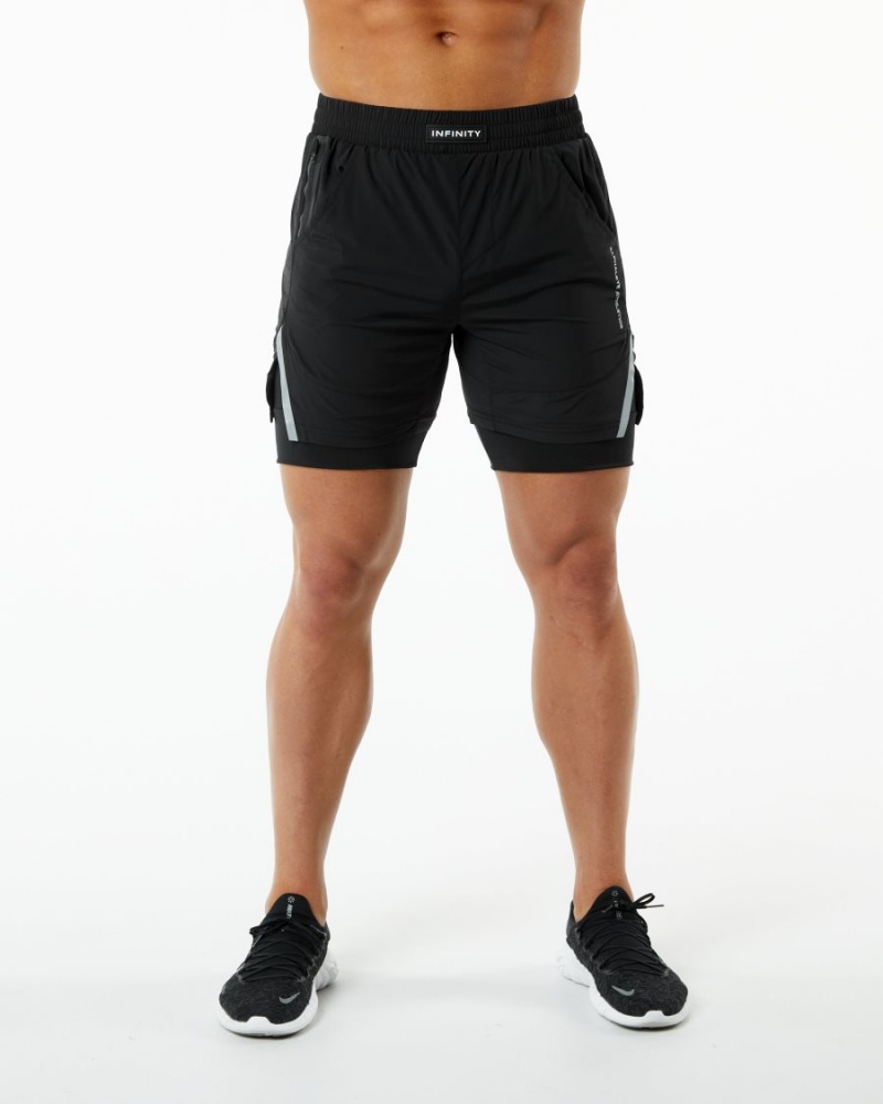 Alphalete Infinity Speed Kort 5.5" Shorts Herre Svarte | MQHKNY-842