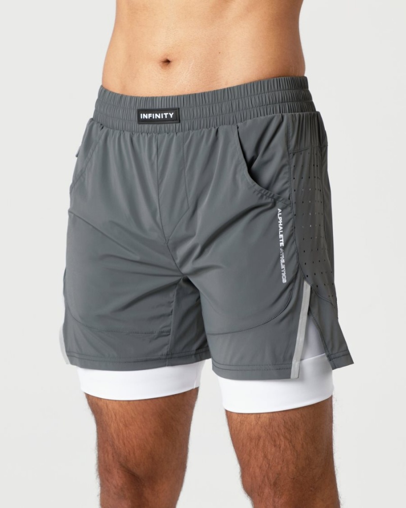 Alphalete Infinity Speed Kort 5.5" Shorts Herre Smoke | WTKYQZ-109