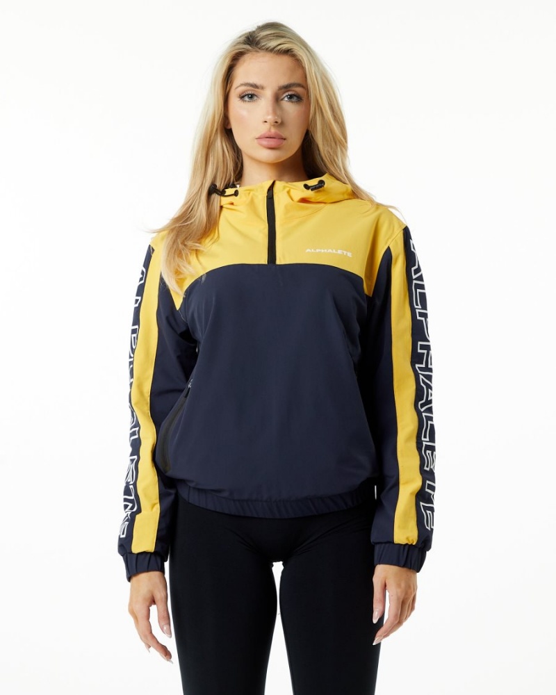 Alphalete Infinity Tech Jacket Jakker Dame Gul | OAPBMI-109