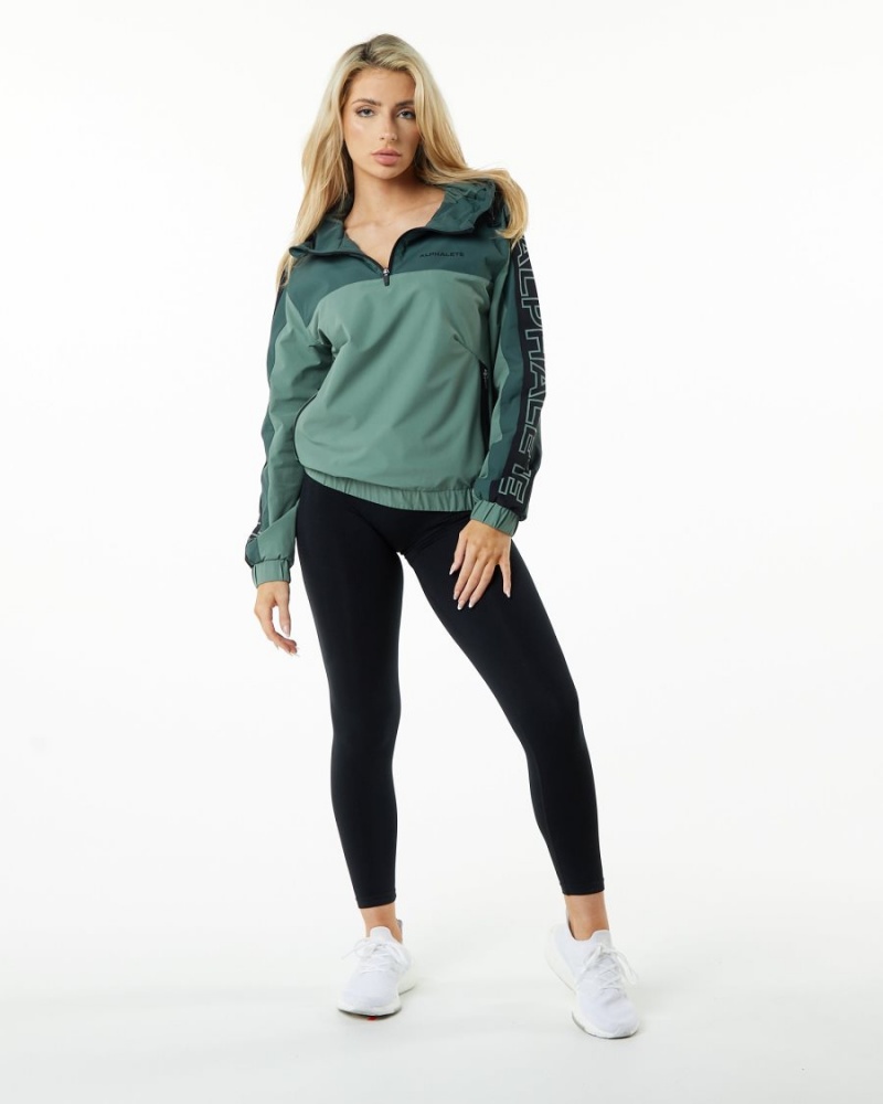 Alphalete Infinity Tech Jacket Jakker Dame Wild Sage | MYXRJS-576