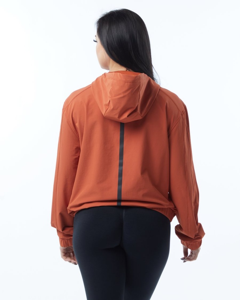 Alphalete Infinity Tech Jacket Jakker Dame Sour Tangerine | HFJBPA-713