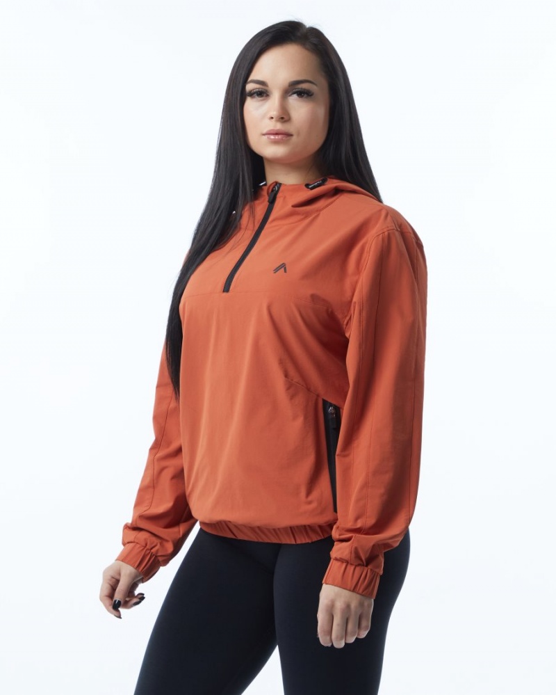 Alphalete Infinity Tech Jacket Jakker Dame Sour Tangerine | HFJBPA-713