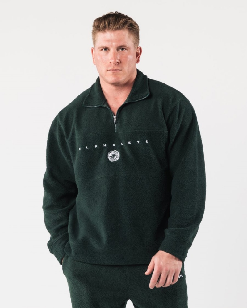 Alphalete King Quarter Zip Jakker Herre Evergreen | FTZHDQ-231