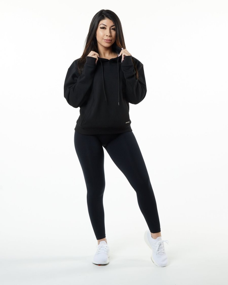 Alphalete Monarch Hoodie Hettegenser Dame Svarte | QNZGAW-715