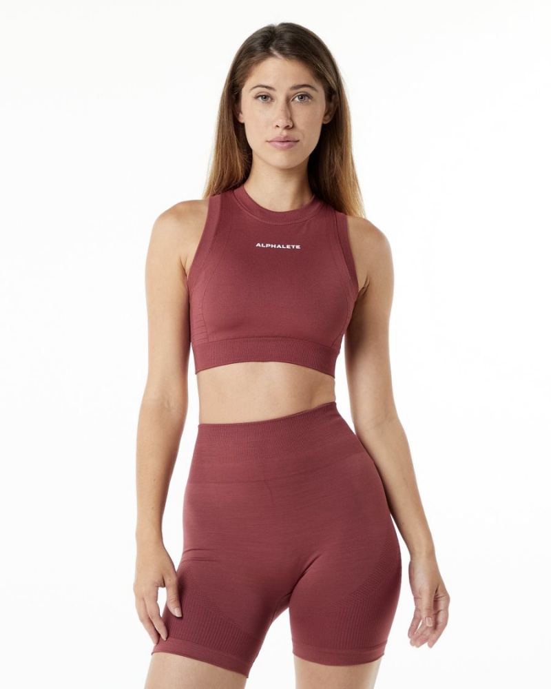 Alphalete Ozone Crop Bra Sports BH Dame Gingerbread | IMTRAP-864