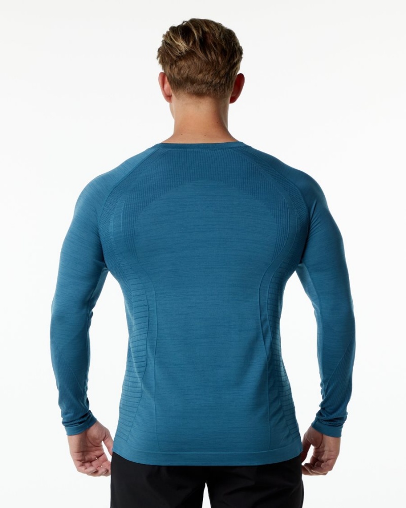 Alphalete Ozone LS Tee Skjorte Herre Blå | GFUEYD-416