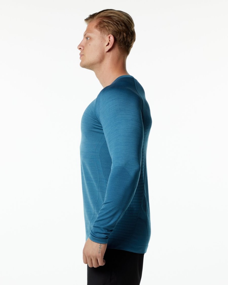 Alphalete Ozone LS Tee Skjorte Herre Blå | GFUEYD-416