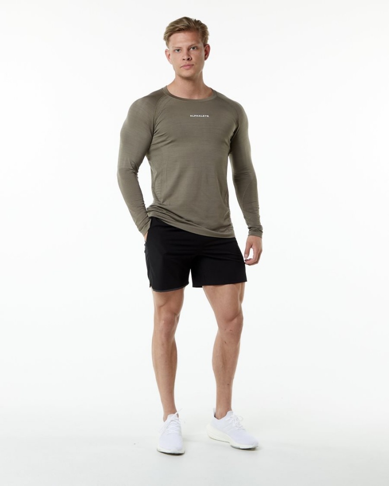 Alphalete Ozone LS Tee Skjorte Herre Cedar | ZNTXGY-360