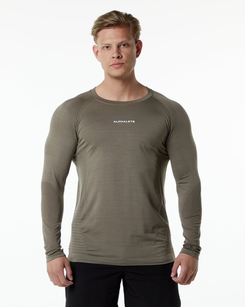 Alphalete Ozone LS Tee Skjorte Herre Cedar | ZNTXGY-360