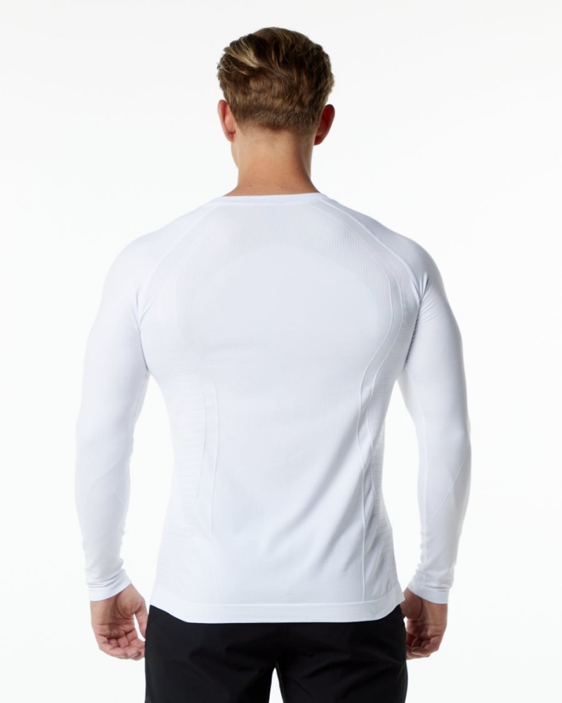 Alphalete Ozone LS Tee Skjorte Herre Hvite | EHVXQJ-135