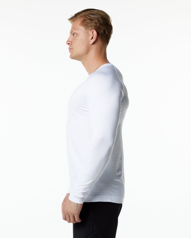 Alphalete Ozone LS Tee Skjorte Herre Hvite | EHVXQJ-135