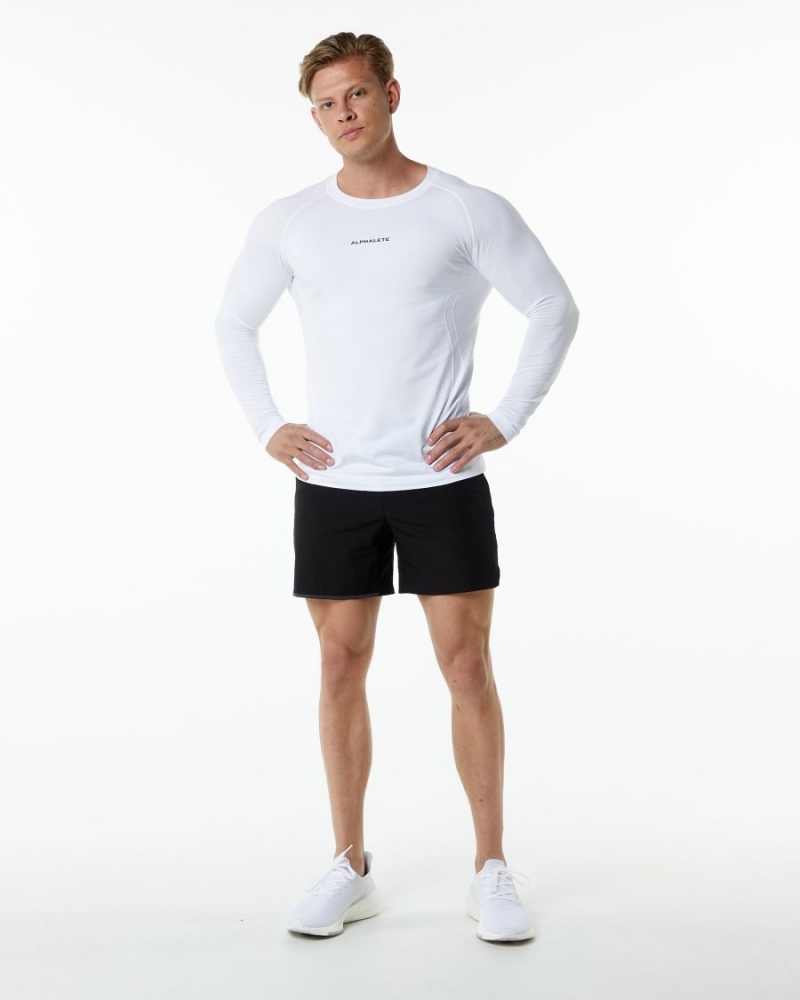 Alphalete Ozone LS Tee Skjorte Herre Hvite | EHVXQJ-135