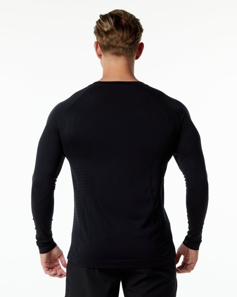 Alphalete Ozone LS Tee Skjorte Herre Svarte | KMNAXG-597