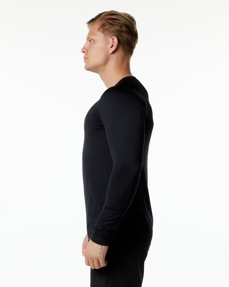 Alphalete Ozone LS Tee Skjorte Herre Svarte | KMNAXG-597