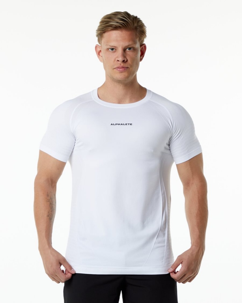 Alphalete Ozone Tee Skjorte Herre Hvite | LQBXNP-183